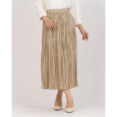 リラシク LILASIC リネンMIXプリーツスカート （ベージュ） : ブランド