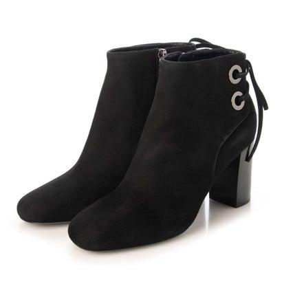 ロンシャン LONGCHAMP バックレースアップ ショートブーツ （Noir 