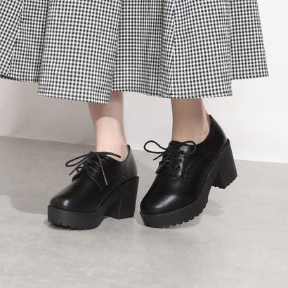 L'F 黒とベージュ 厚底レースアップシューズ 厚底レースアップシューズ （ブラック(BLK)） : ブランド公式 LOCOMALL