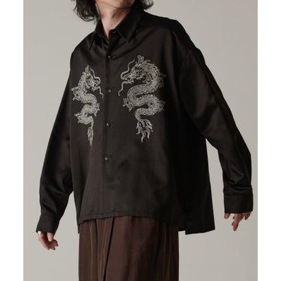 ルイス Lui’s DRAGON刺繍サテンシャツ （BK）｜locondo-shopping｜03
