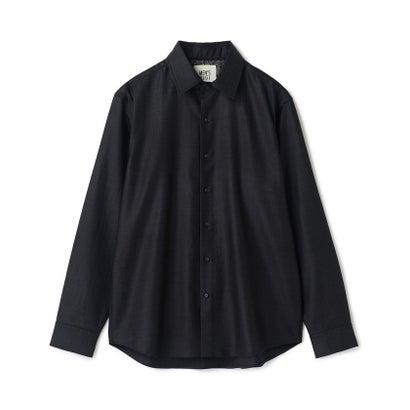 メンズビギ MEN’S BIGI トリアセリネン調ストレッチ カジュアルシャツ＜接触冷感/UVカット/ストレッチ/防シワ/EASY CARE＞ （ブラ