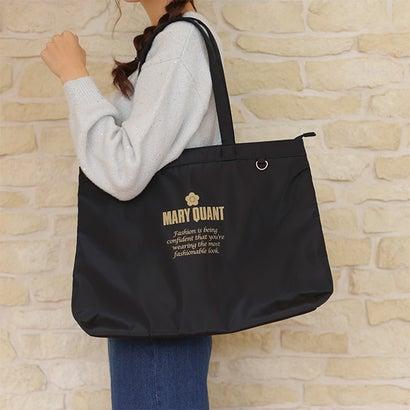 【希少】MARY QUANT 本革　肩掛け可　マリークワント　トートバッグ MARY QUANT（マリークヮント） マリークワント ゴールドロゴプリント舟