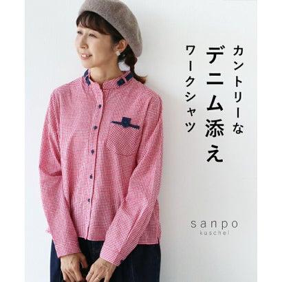 サンポクシェル sanpo kuschel 【カントリーなデニム添えワークシャツ】 （レッド(綿麻生地)） | 