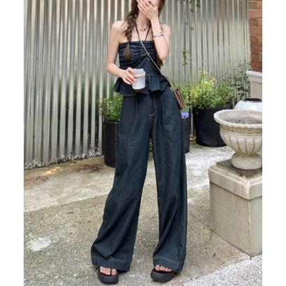 ミージェーン me Jane デニムホルターネックベアトップ×ワイド ミージェーン me Jane デニムホルターネックベアトップ×ワイド