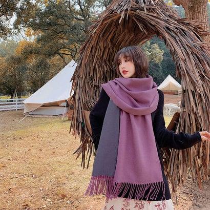リバーシブルストール大判フリンジマフラー : ブランド公式 LOCOMALL