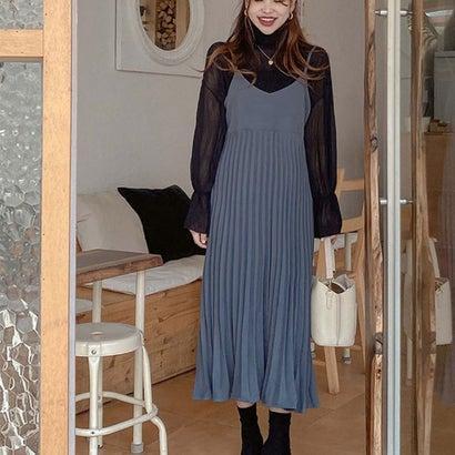 ミニミニストア Miniministore プリーツ キャミソールワンピース レディース 重ね着 ロングワンピース 無地 フェミニン フレアキャミワン ブランド公式 Locomall ロコモール 通販 Paypayモール