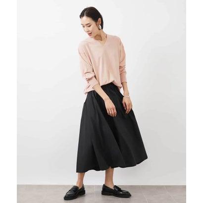 ミッシェルクラン MICHEL KLEIN ギャザーフレアスカート （ブラック）