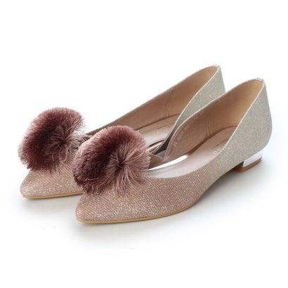 モード エ ジャコモ カリーノ Mode Et Jacomo Carino フリンジ付グリッターフラットシューズ ピンク 流行