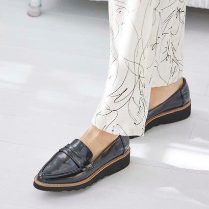 carino】カリーノ タッセル ファー スウェードレザー ローファー グレ