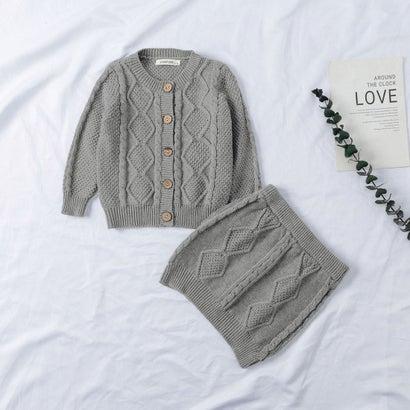 バックヤードファミリー BACKYARD FAMILY ニットセット 女の子 スカートタイプ ks09 （グレー）