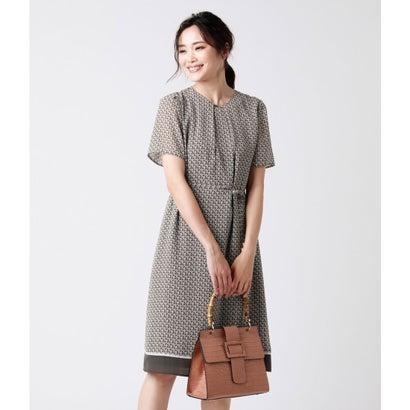 シニアファッション ニューヨーカー Newyorker Monogram Newyorker 半袖ワンピース カーキ 無料長期保証 Www Deviser Headway Com