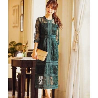 スアップに ニアナ ドレス ダークグリーン ブランド公式 Locomall ロコモール 通販 Paypayモール Niana 総レースiラインロング 結婚式ワンピース パーティードレス 成人式 同窓会 二次会 オススメシ