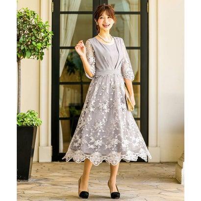 ニアナ Niana サテン レース切り替えシースルー 結婚式ワンピース パーティードレス 成人式 同窓会 二次会 ドレス グレージュ ブランド公式 Locomall ロコモール 通販 Paypayモール