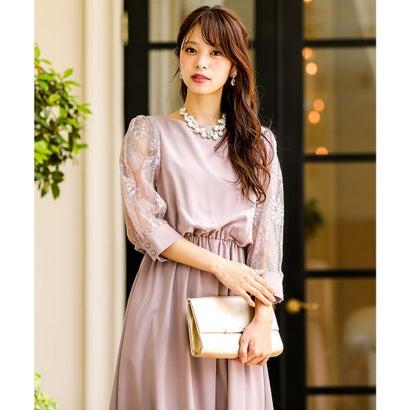 クリアランス純正品 ニアナ Niana リボンベルト付きレーススリーブ 結婚式ワンピース パーティードレス 成人式 同窓会 二次会 ドレス モーブピンク 日本新作 Ssl Daikyogo Or Jp