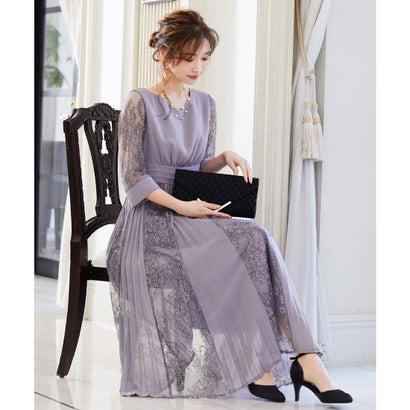 ニアナ Niana プリーツ レース 7分袖ドレス 結婚式ワンピース パープル系 Ni8199ew ブランド公式 Locomall ロコモール 通販 Yahoo ショッピング