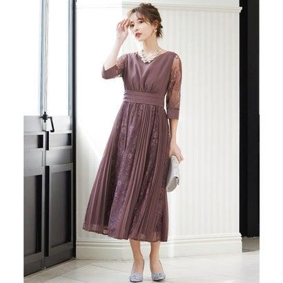 最大73 オフ ニアナ Niana プリーツ レース 7分袖ドレス 結婚式ワンピース パープル系 Aynaelda Com