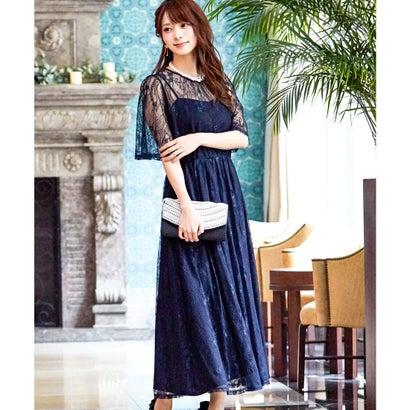 即日発送 ニアナ Niana 総レースロング 結婚式ワンピース パーティードレス ネイビー ワンピース チュニック レディースファッション ファッション 14 137 Lad Evok Fr