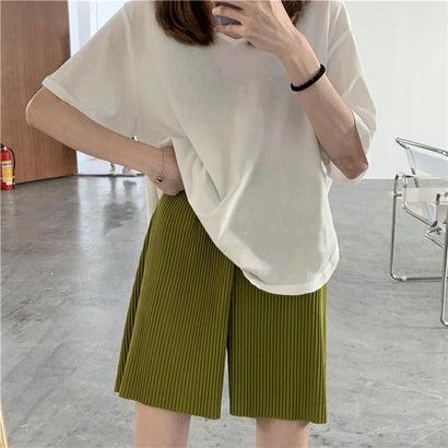 ニジブラ Nijibra 細リブウエストゴムゆったり着れるショ トパンツ プリ ツパンツ 半ズボン 短パンツ 夏 冷感 ハイウエストm L Gr 贈呈