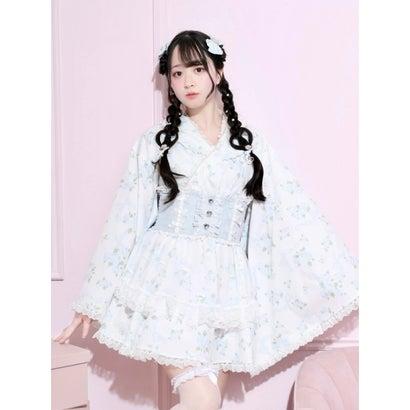 ノエミー NOEMIE ローズブーケチュールフレア浴衣ドレス （サックス