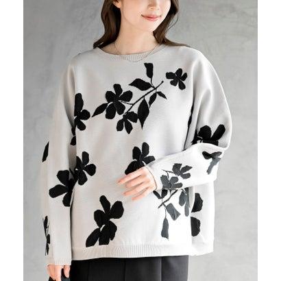 アールピーエス rps 花柄ジャガードスポンジニットワイドプルオーバー