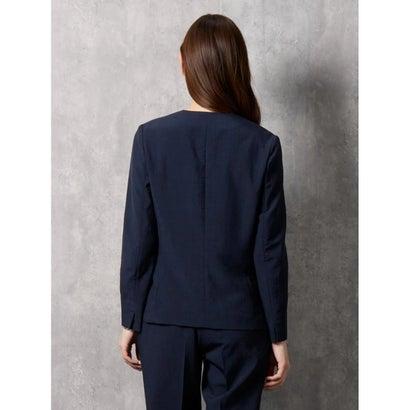 パーフェクトスーツファクトリー Perfect Suit FActory 【WEB限定】リネン調メランジスーツ ノーカラージャケット （ネイビー）｜locondo-shopping｜04