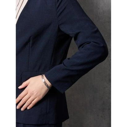 パーフェクトスーツファクトリー Perfect Suit FActory 【WEB限定】リネン調メランジスーツ ノーカラージャケット （ネイビー）｜locondo-shopping｜07