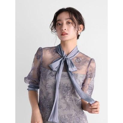 petirobe（プチローブ） kaene ラメ刺繍リボンドレス （パープル） Petirobe プチローブ petirobe kaene ラメ刺繍リボンドレス （パープル