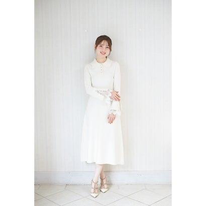 トッコクローゼット tocco closet レース付きポロニットロング