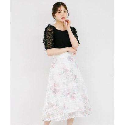 トッコクローゼット tocco closet シアーチェック×水彩フラワー
