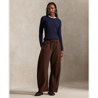 ポロ ラルフ ローレン POLO RALPH LAUREN コットン カーブド テーパード ドローストリング パンツ （200ブラウン）