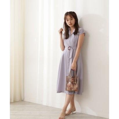 美人百花 5月号掲載 ベルト付フレアシャツワンピース ブルー ブランド公式 Locomall ロコモール 通販 Paypayモール