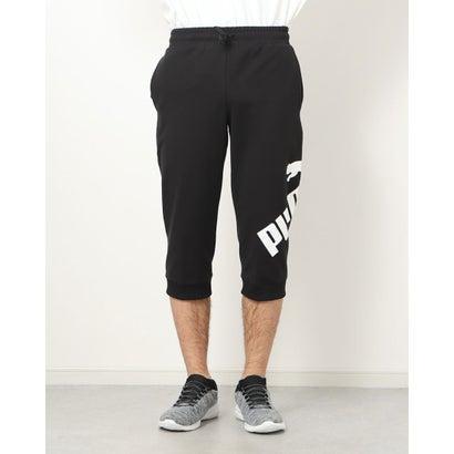 冬バーゲン 特別送料無料 プーマ Puma メンズ スウェットクォーターパンツ Ess ビッグロゴ3 4 スウェットパンツ 8491 ブラック Heartlandgolfpark Com