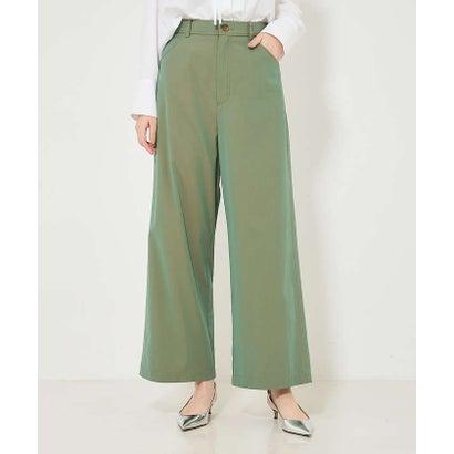 カリテ qualite シャンブレーチノストレートパンツ （カーキ）