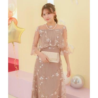 レティカ Retica パーティードレス シースルー 七分袖 花柄 刺繍