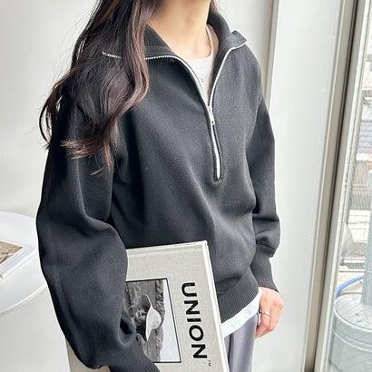 GeeRA（ジーラ） 【FIRSTMOOD】配色ハーフジップニットプルオーバー