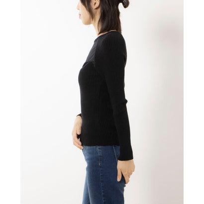 リナシメント RINASCIMENTO パワーネット切替ハートカットリブニットTOPS （Nero）｜locondo-shopping｜02