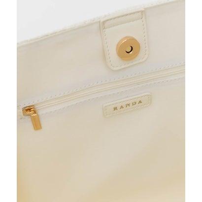 ランダ RANDA 【A4対応】リボンラフィアライクトートバッグ （WHITE）の画像