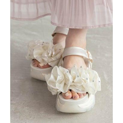 RANDA ランダ ボリュームフリルスポーツサンダル （IVORY） : ブランド 