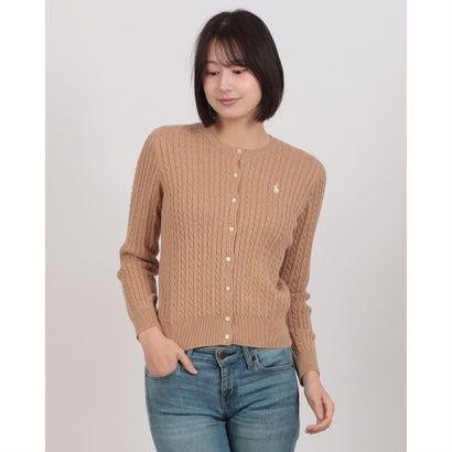 Ralph Lauren コットン　クルーネックカーディガン M キャメル Ralph Lauren コットン クルーネックカーディガン M キャメル