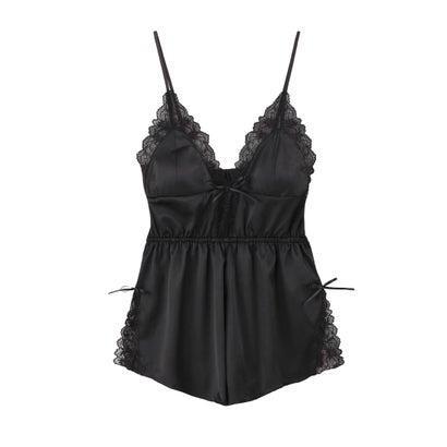正規逆輸入品 Ravijour ラヴィジュール レーシースリット Black ロンパース 下着 靴下 部屋着