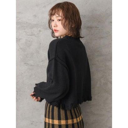 レトロガール RETRO GIRL ショートダメージニットPO （BLK1）｜locondo-shopping｜21