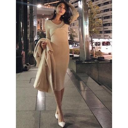 Rienda ワイドリブクロスニットワンピース ピンク ブランド公式 Locomall ロコモール 通販 Paypayモール