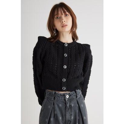 ショルダーポイントクロシェ TOP BLK｜locondo-shopping｜05