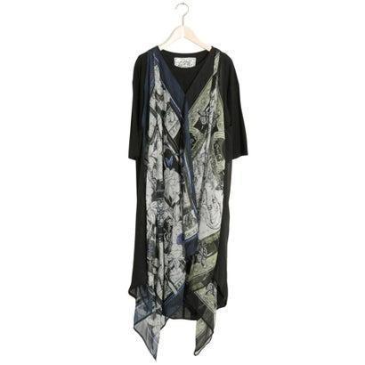 お得セット スカラー Scolar スカーフ柄ボリュームワンピース ブラック ワンピース チュニック レディースファッション ファッション 9 702 Hosts1 Ma Cloud Nl