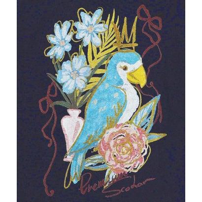 スカラー ScoLar 南国の鳥と花柄プリントTシャツ （ネイビー）｜locondo-shopping｜11