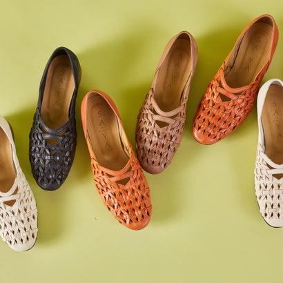 公式サイト公式サイトサヤ Saya 本革メッシュフラットシューズ