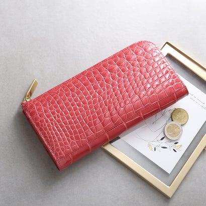 アレンヌ HALEINE [HALEINE]クロコダイルレザー 長財布 日本製 L字ファスナー （バーントピンク）