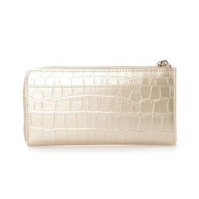 サミールナスリ Smir Nasli 長財布 レディース クロコ 型押し ラウンドファスナー ゴールド ブランド公式 Locomall ロコモール 通販 Paypayモール