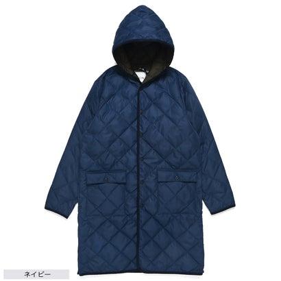 TAION＞シティ パイピングフード ロングダウンコート （ネイビー