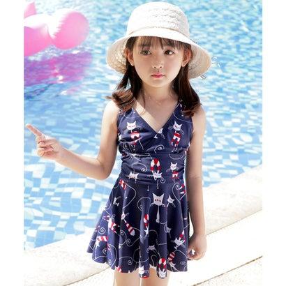 テディショップ Teddyshop 水着 キッズ猫柄ホルタ ネック風ワンピース A ネイビー 返品不可商品 ブランド公式 Locomall ロコモール 通販 Paypayモール